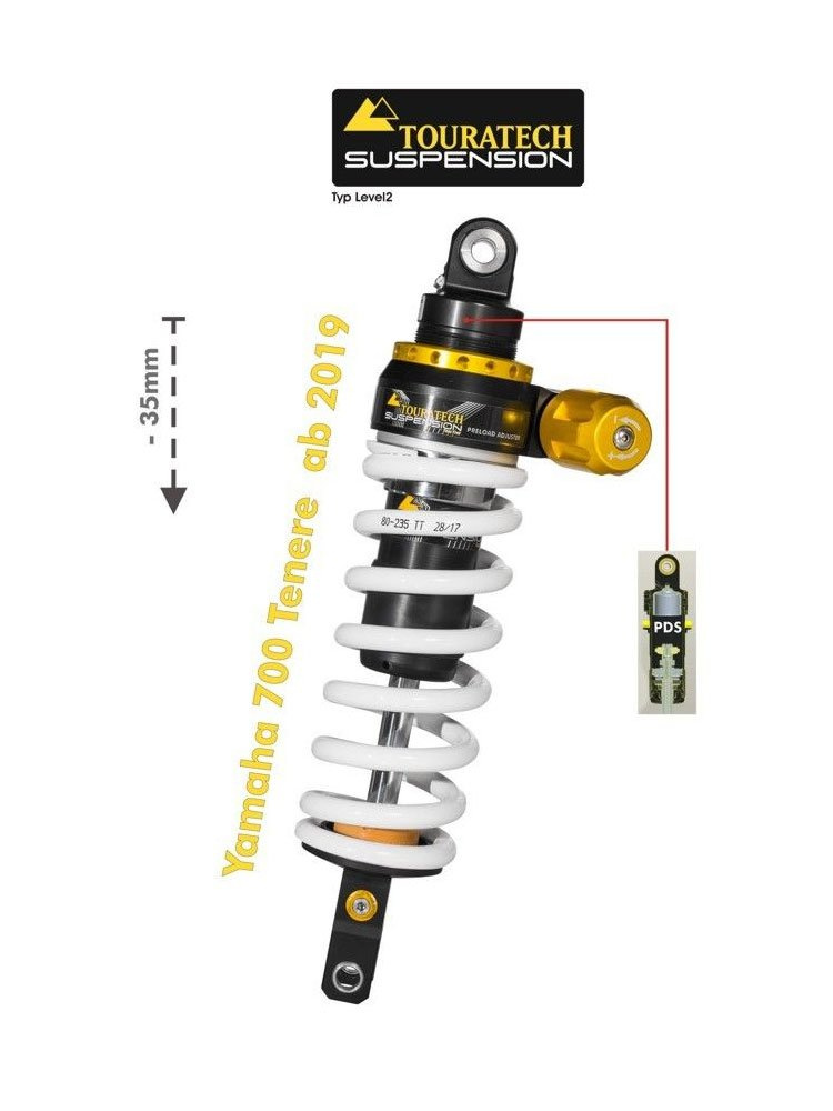 Amortyzator obniżający zawieszenie o 35 mm Explore HP/PDS Touratech do Yamaha 700 Tenere (19-)