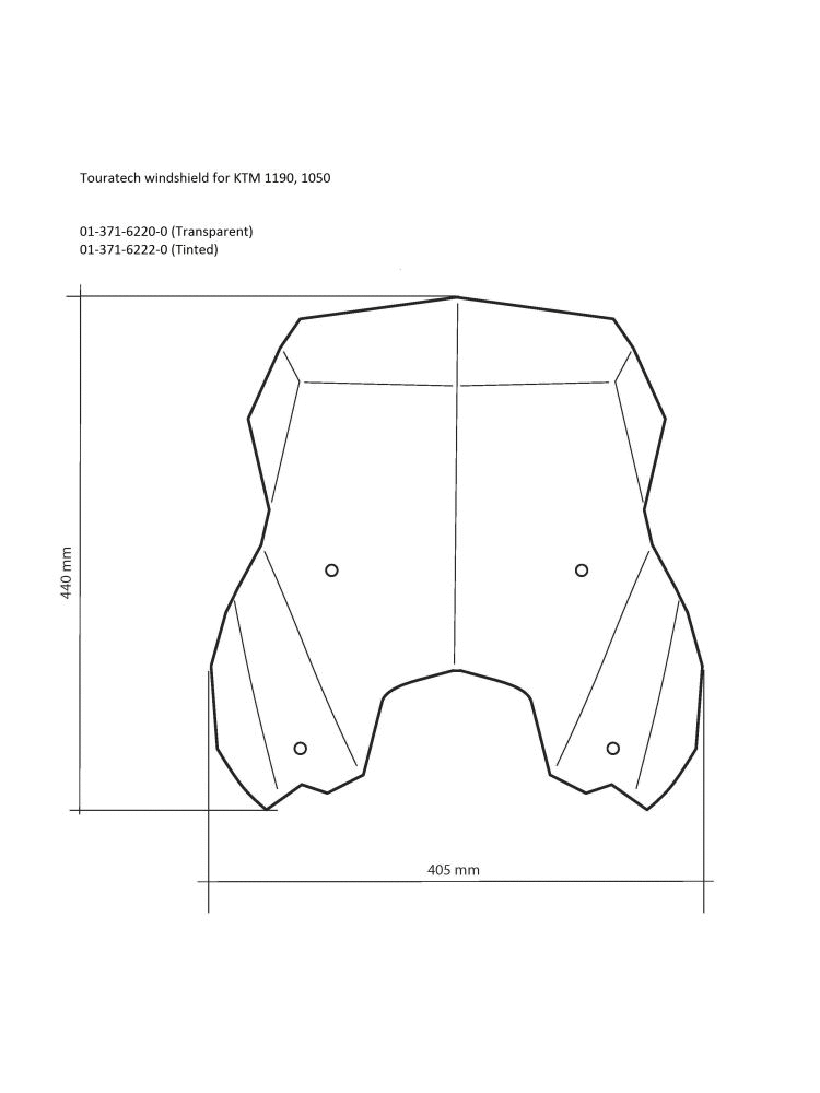 Szyba motocyklowa przyciemniana L Touratech KTM 1050 ADV/ 1090 ADV/ 1190 ADV
