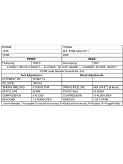 Zestaw sprężyn progresywnych przedniego zawieszenia widelca Touratech do Honda CRF1100L Africa Twin (20-)