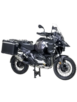 Zestaw: kufry boczne z anodowanego aluminium czarne "And-Black" Zega Evo + stelaże srebrne Touratech BMW R 1300 GS Adventure (24-) [38+38l]