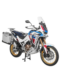 Zestaw: kufry boczne aluminiowe srebrne Zega Pro + stelaże czarne Touratech Honda CRF1100L Africa Twin (22-)/ Adventure Sports (31+38L)