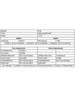 Zestaw sprężyn progresywnych przedniego zawieszenia widelca Touratech do KTM 1090 Adventure (17-18)