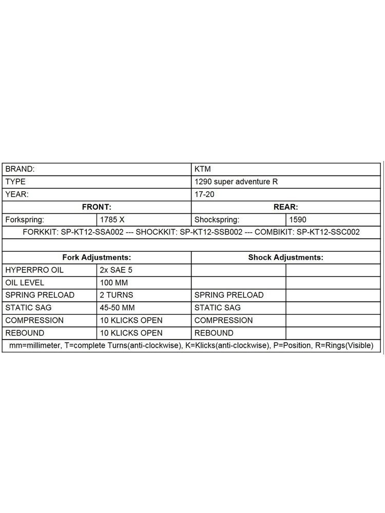 Zestaw sprężyn progresywnych przedniego zawieszenia widelca Touratech do KTM 1290 Super Adventure R (17-20)