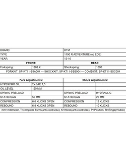 Zestaw sprężyn progresywnych przedniego zawieszenia widelca Touratech do KTM 1190 Adventure R (13-16) (z ABS bez EDS)