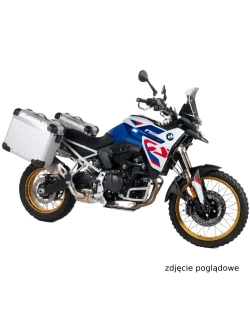 Zestaw: kufry boczne srebrne Zega Evo X + stelaże czarne Touratech BMW F 900 GS (24-) [poj.: 38+38l]