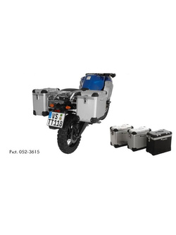 Zestaw: kufry boczne aluminiowe srebrne Zega Pro + stelaże srebrne Touratech Yamaha XT1200Z / ZE Super Tenere (38+45L)