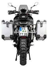 Zestaw: kufry boczne srebrne "And-S" Zega Pro + stelaże srebrne Touratech Husqvarna Norden 901/ Expedition, KTM Adventure 890/ R/ 790/ R (31+38L)