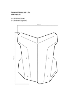 Szyba motocyklowa przezroczysta L Touratech BMW F850GS/ Adventure/ F900GS Adventure/ F800GS (24-) przezroczysta