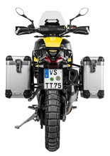 Zestaw: kufry boczne srebrne "And-S" Zega Pro + stelaże czarne Touratech Aprilia Tuareg 660 (21-) [poj.: 31+38l]