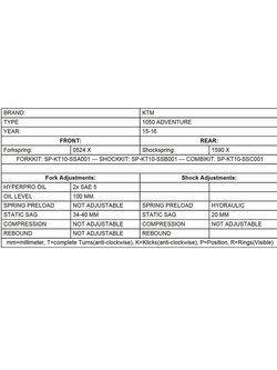 Zestaw sprężyn progresywnych przedniego zawieszenia widelca Touratech do KTM 1050 Adventure (15-)