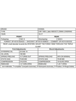 Zestaw obniżający wysokość motocykla -25 mm Touratech do Honda CRF1000L Africa Twin (15-17)