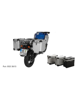 Zestaw: kufry boczne aluminiowe srebrne Zega Pro + stelaże srebrne Touratech Yamaha XT1200Z / ZE Super Tenere (31+38L)