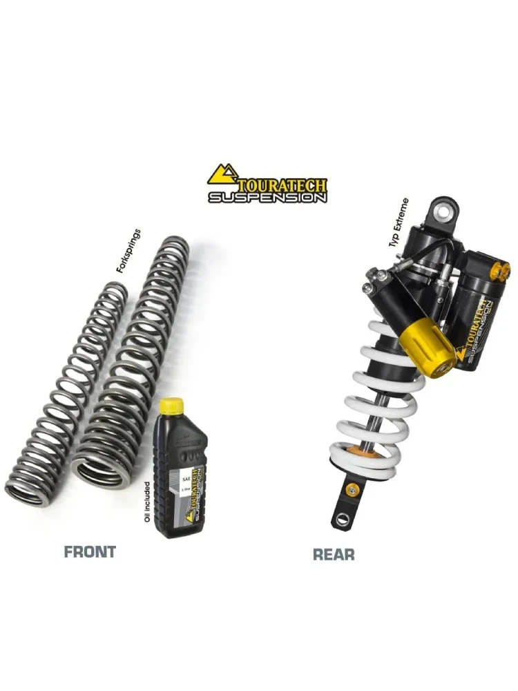 Zestaw: amortyzator motocyklowy Extreme + sprężyny progresywne przedniego widelca Touratech Yamaha Tenere 700 (19-)