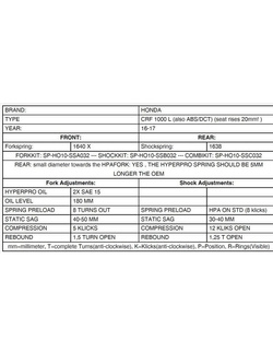 Zestaw podwyższający wysokość motocykla Touratech do Honda CRF1000L Africa Twin (15-17) +20mm