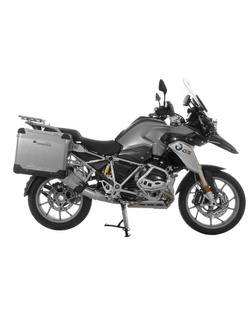 Zestaw: kufry boczne aluminiowe srebrne Zega Pro + stelaże srebrne Touratech BMW R1250GS/ R1250GS Adventure/ R1200GS (13-)/ R1200GS Adventure (14-) (31+38L)
