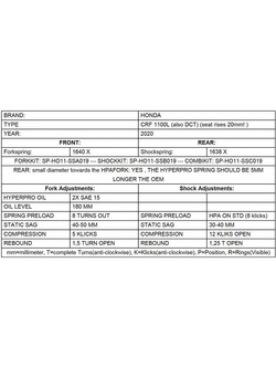 Zestaw podwyższający wysokość motocykla Touratech Offroad Travel Honda CRF1100L Africa Twin (20-) [+20 mm]