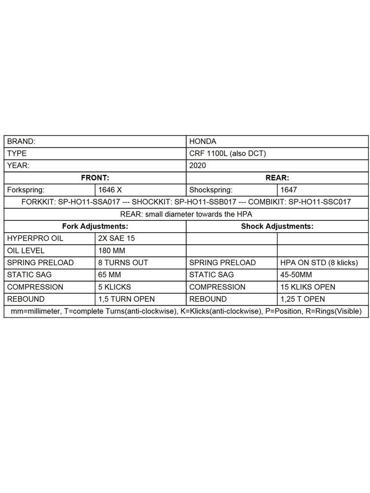 Zestaw sprężyn progresywnych przedniego zawieszenia widelca Touratech do Honda CRF1100L Africa Twin (20-)