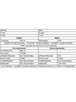 Zestaw sprężyn przedniego zawieszenia widelca Touratech Black-T do BMW RnineT (14-16)