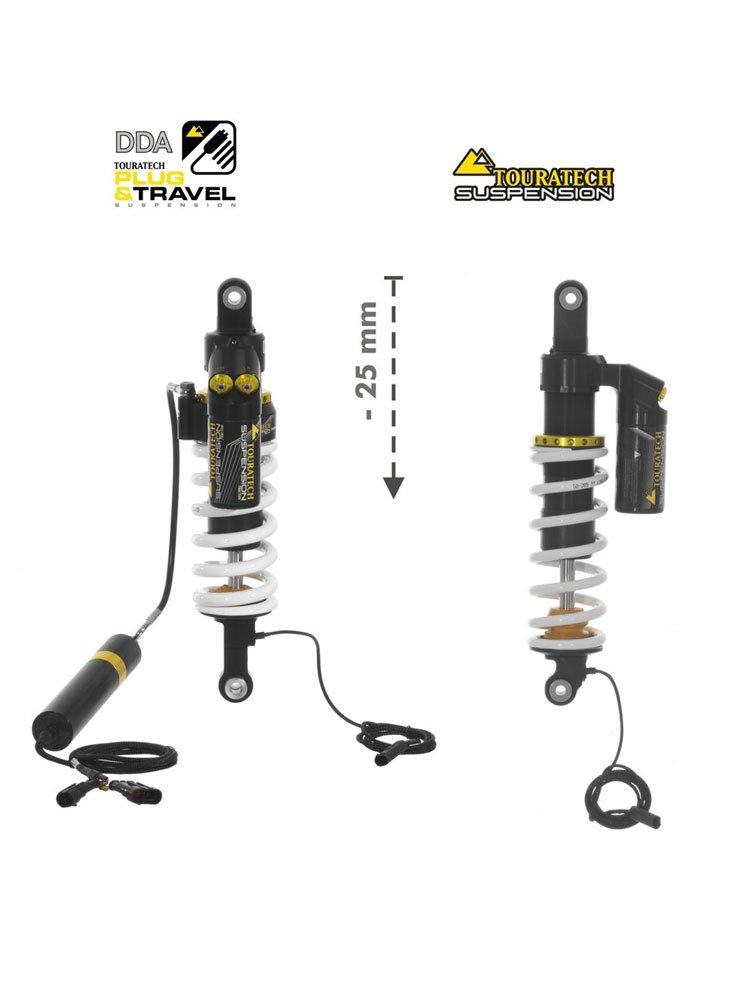 Zestaw obniżający wysokość motocykla -25mm Plug & Travel Suspension Touratech do BMW R1200GS/R1250GS Adventure (17-)