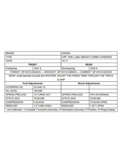 Zestaw obniżający wysokość motocykla -25 mm Touratech do Honda CRF1000L Africa Twin (15-17)