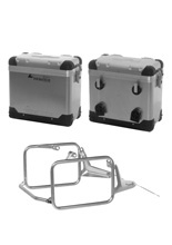 Zestaw: kufry boczne aluminiowe srebrne Zega Pro + stelaże Touratech do BMW R 1300 GS (23-) (38+38L)