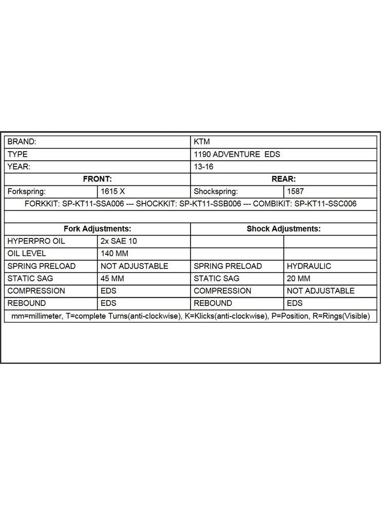 Zestaw sprężyn progresywnych przedniego zawieszenia widelca Touratech do KTM 1190 Adventure EDS (13-)