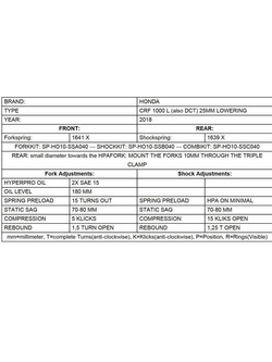 Zestaw obniżający wysokość motocykla -25 mm Touratech do Honda CRF1000L Africa Twin (18-)