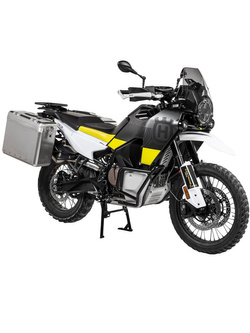 Zestaw: kufry boczne srebrne Zega Mundo + stelaże czarne Touratech Husqvarna Norden 901/ Expedition, KTM Adventure 890/ R/ 790/ R (31+38L)