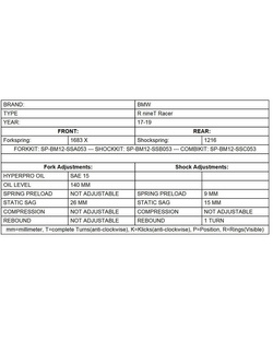 Zestaw sprężyn progresywnych przedniego zawieszenia widelca Touratech Black-T do BMW RnineT Racer (17-)