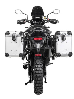 Zestaw: kufry boczne z anodowanego aluminium srebrne "And-S" Zega Evo + stelaże czarne Touratech Triumph Tiger 900 Rally / Pro / GT / GT Pro (20-) (38+45L)