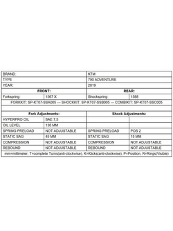 Zestaw sprężyn progresywnych przedniego zawieszenia widelca Touratech do KTM 790 Adventure (19-)