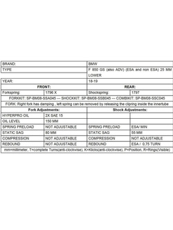 Zestaw obniżający wysokość motocykla Touratech do BMW F850GS/F850GS Adventure (18-) -25mm