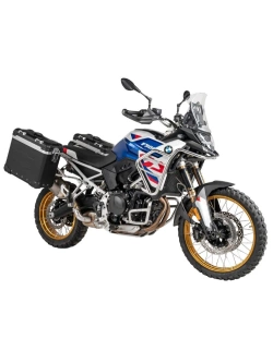 Zestaw: kufry boczne czarne "And-Black" Zega Evo + stelaże srebrne Touratech BMW F 900 GS (24-) [poj.: 31+38l]