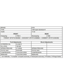 Zestaw sprężyn progresywnych przedniego zawieszenia widelca Touratech do KTM 1290 Super Adventure R (17-20)
