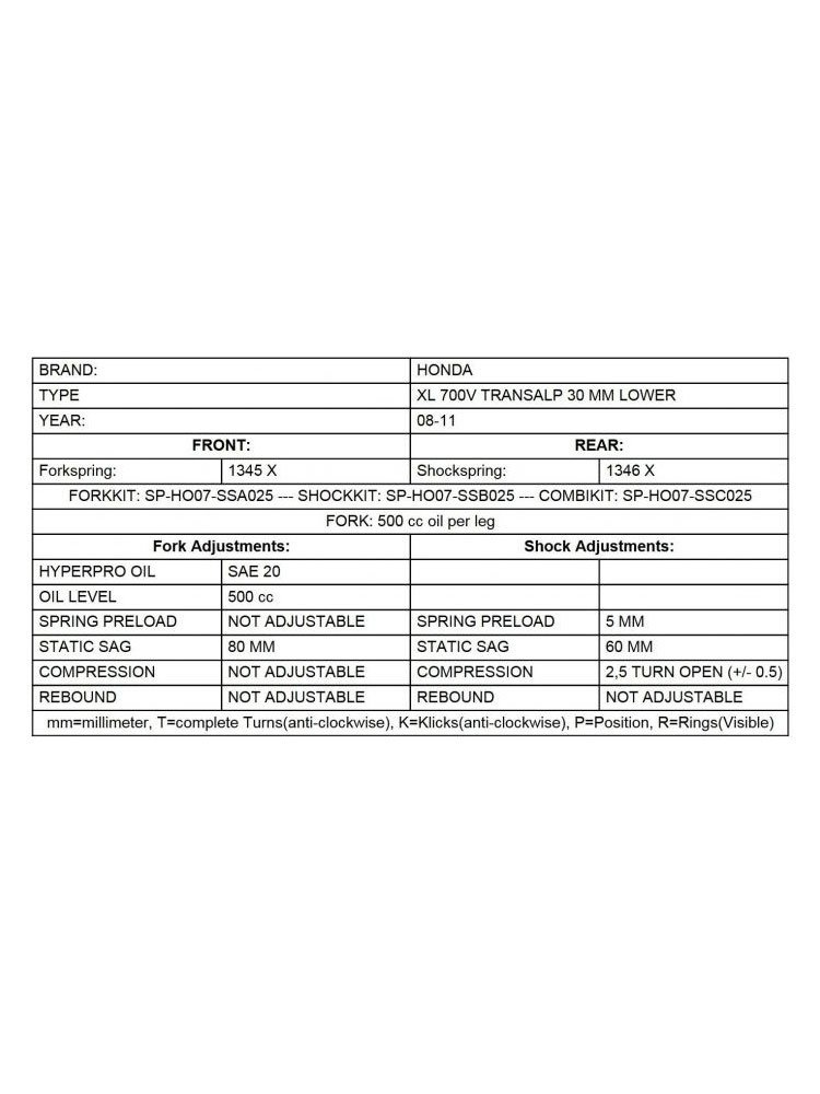 Zestaw obniżający wysokość motocykla -30 mm Touratech do Honda Transalp XL700V (08-)