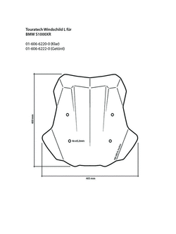 Szyba motocyklowa przezroczysta L Touratech BMW S1000XR (-20)