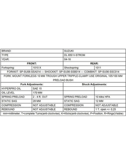 Zestaw sprężyn progresywnych przedniego zawieszenia widelca Touratech do Suzuki DL650 / V-Strom 650/XT (04-16)