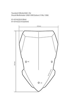 Szyba motocyklowa przezroczysta L Touratech Ducati Multistrada 1200 (15-18)/ 950
