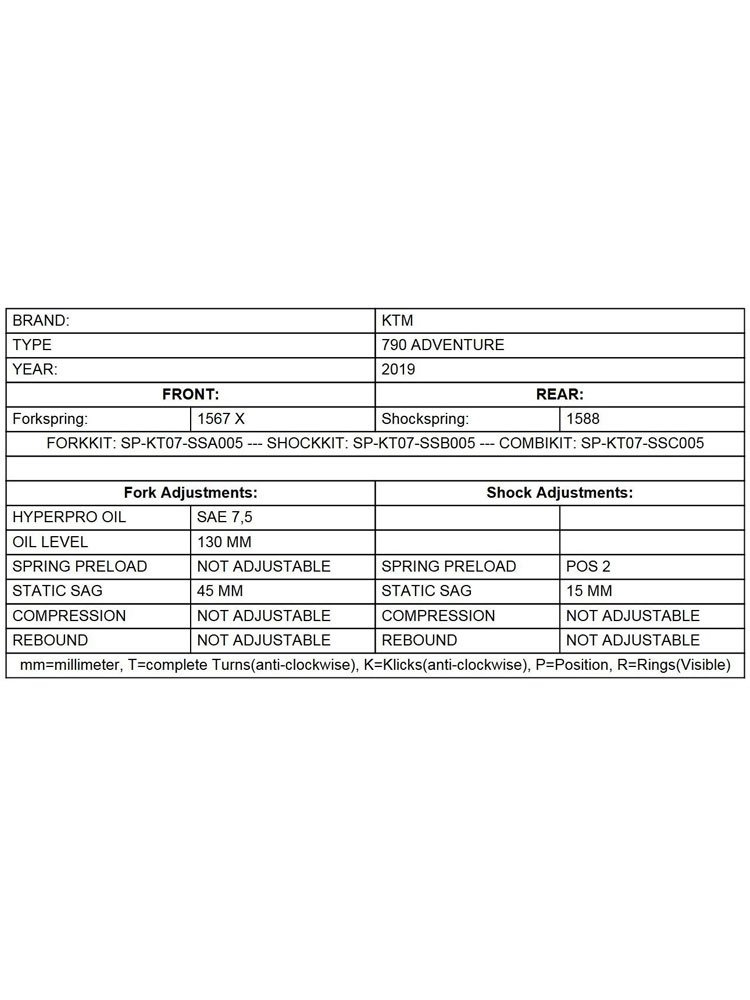 Zestaw sprężyn progresywnych przedniego zawieszenia widelca Touratech do KTM 790 Adventure (19-)