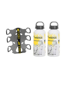 Uchwyt na aluminiowe bidony do kufrów Touratech ZEGA Pro/ZEGA Mundo w komplecie z dwoma bidonami 0,6 l