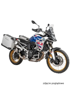 Zestaw: kufry boczne srebrne "And-S" Zega Pro + stelaże czarne Touratech BMW F 900 GS (24-) [poj.: 31+38l]