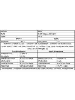 Zestaw sprężyn progresywnych przedniego zawieszenia widelca Touratech do BMW F800GS / Adventure (13-)