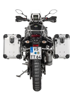 Zestaw: kufry boczne z anodowanego aluminium srebrne "And-S" Zega Evo + stelaże srebrne Touratech Yamaha Tenere 700 / World Raid (38+45L)