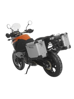 Zestaw: kufry boczne z anodowanego aluminium "And-S" Zega Pro + stelaże czarne Touratech KTM 1050 Adventure/ 1090 Adventure/ 1290 Super Adventure (-20)/1190 Adventure/R (31+38L)