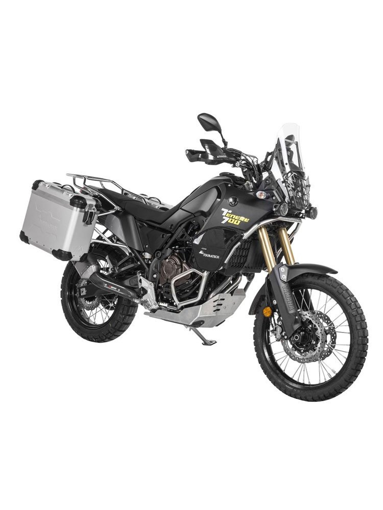 Zestaw: kufry boczne z anodowanego aluminium srebrne "And-S" Zega Evo + stelaże srebrne Touratech Yamaha Tenere 700 / World Raid (31+38L)