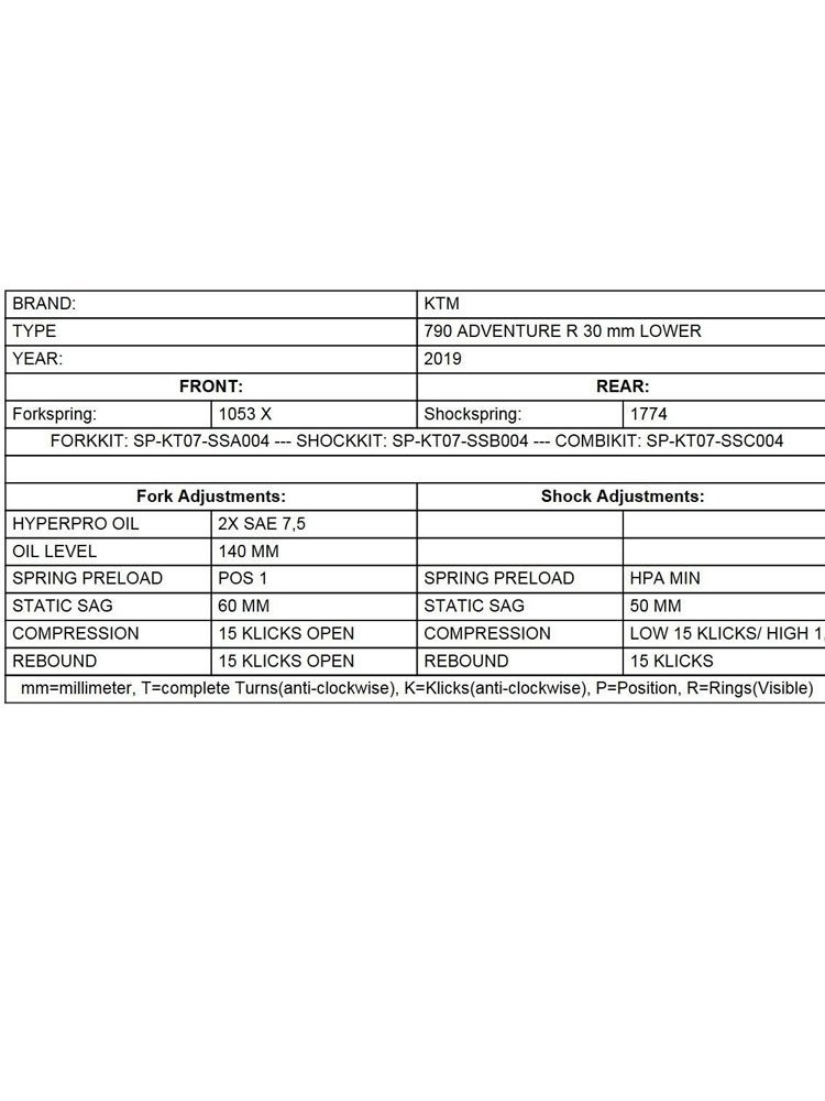 Zestaw obniżający wysokość motocykla -30 mm Touratech do KTM 790 Adventure R (19-)