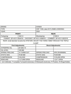 Zestaw obniżający wysokość motocykla -25 mm Touratech do Honda CRF1100 Africa Twin (20-)