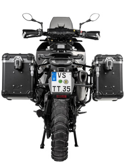 Zestaw: kufry boczne z anodowanego aluminium czarne "And-Black" Zega Evo + stelaże czarne Touratech Husqvarna Norden 901/ Expedition, KTM Adventure 890/ R/ 790/ R [poj.:38+45l]
