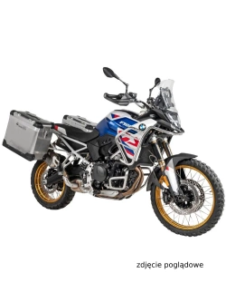 Zestaw: kufry boczne aluminiowe srebrne Zega Pro + stelaże czarne Touratech BMW F 900 GS (24-) [poj.: 38+45l]