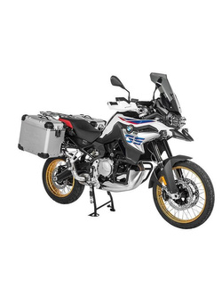 Zestaw: kufry boczne z anodowanego aluminium srebrne Zega Evo X + stelaże czarne Touratech BMW F850GS/ Adventure/ F750GS/ F900GS Adventure/ F800GS (24-) (2 x 45L)